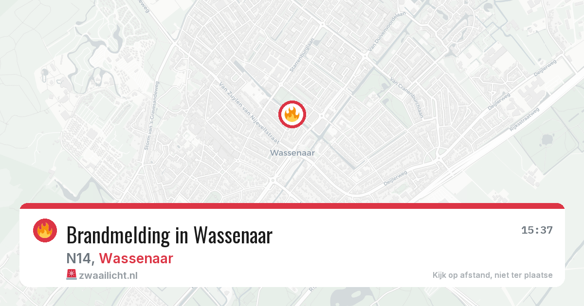 Brandmelding in Wassenaar — 5 aug 2026
