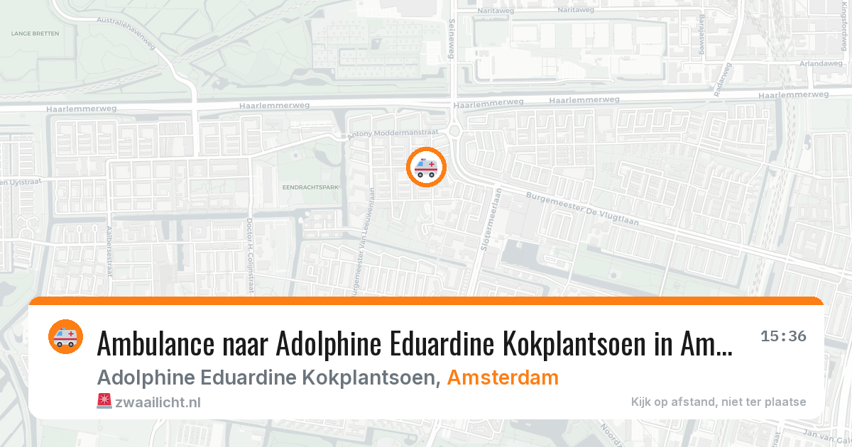 Ambulance naar Adolphine Eduardine Kokplantsoen in Amsterdam — 13 aug 2026