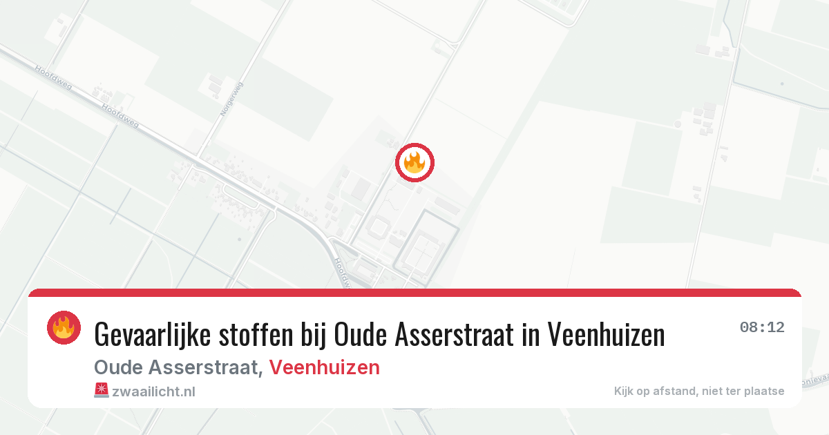 Gevaarlijke stoffen bij Oude Asserstraat in Veenhuizen — 29 jan 2026