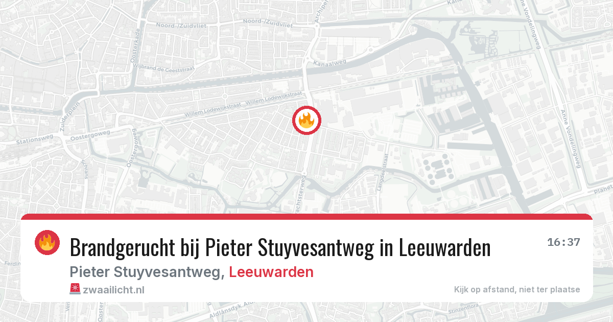 Brandgerucht bij Pieter Stuyvesantweg in Leeuwarden — 30 jul 2026