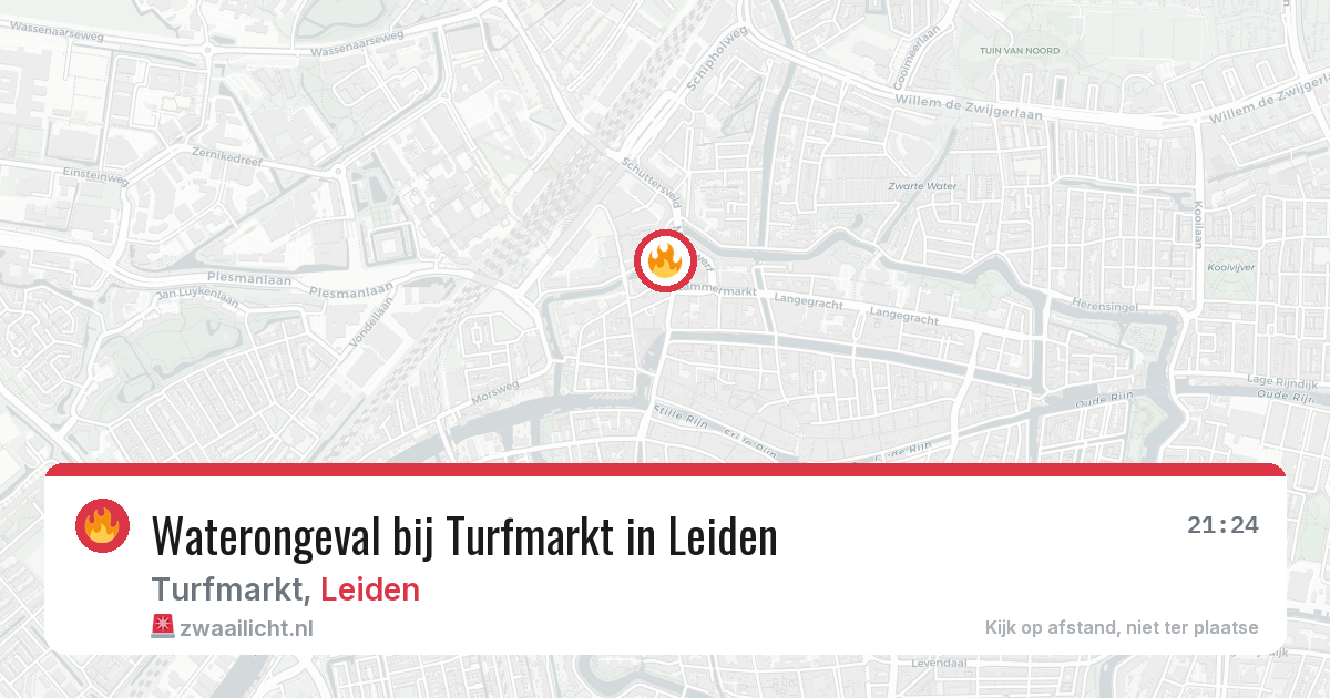 Waterongeval bij Turfmarkt in Leiden — 27 apr 2026