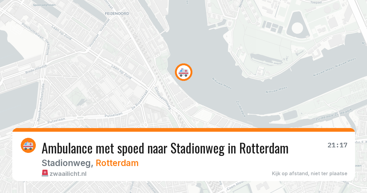 Ambulance met spoed naar Stadionweg in Rotterdam — 29 mrt 2026