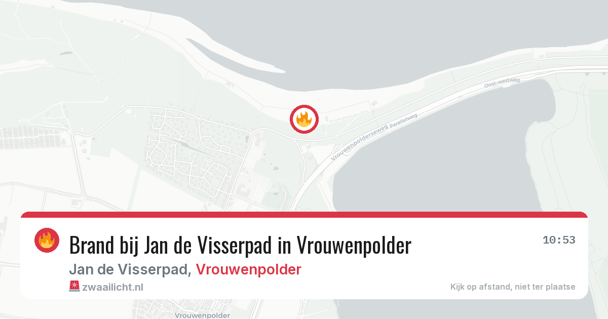 Brand bij Jan de Visserpad in Vrouwenpolder — 14 aug 2026