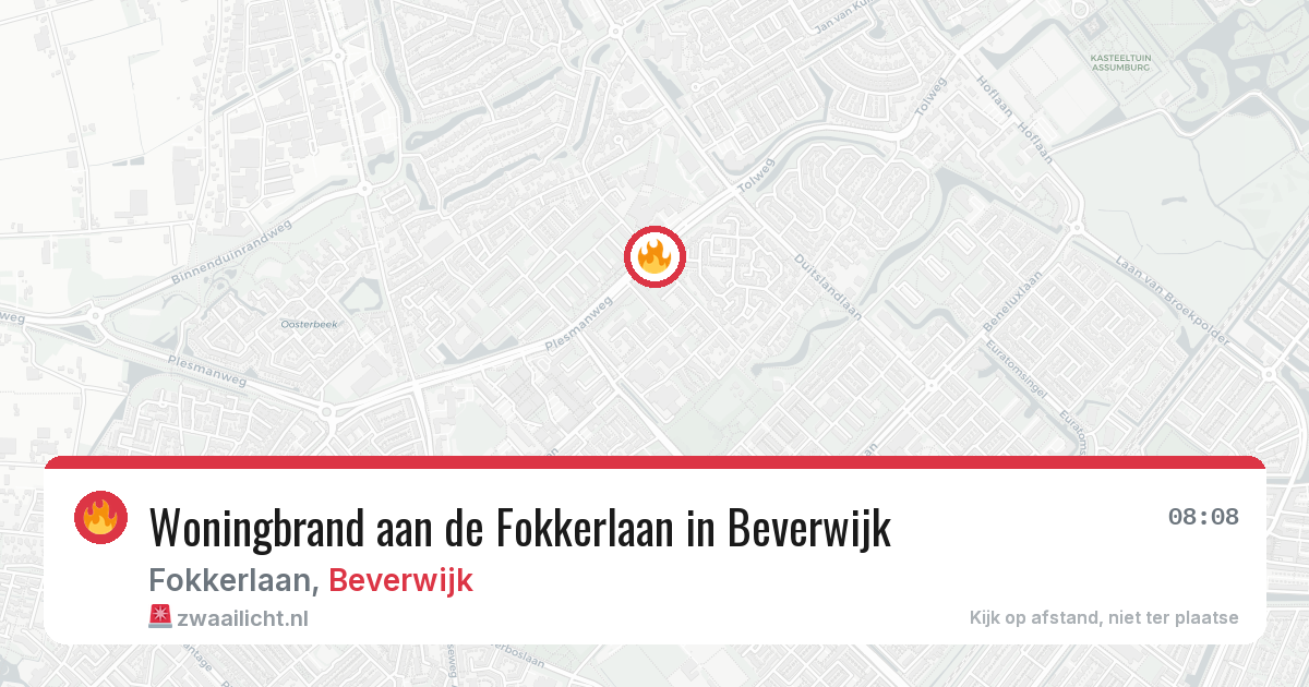 Woningbrand aan de Fokkerlaan in Beverwijk — 30 apr 2026
