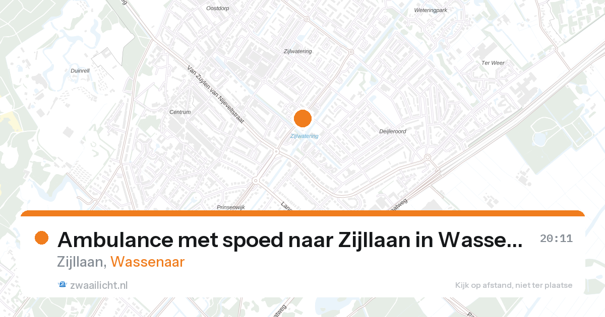 Ambulance met spoed naar Zijllaan in Wassenaar — 26 aug 2026