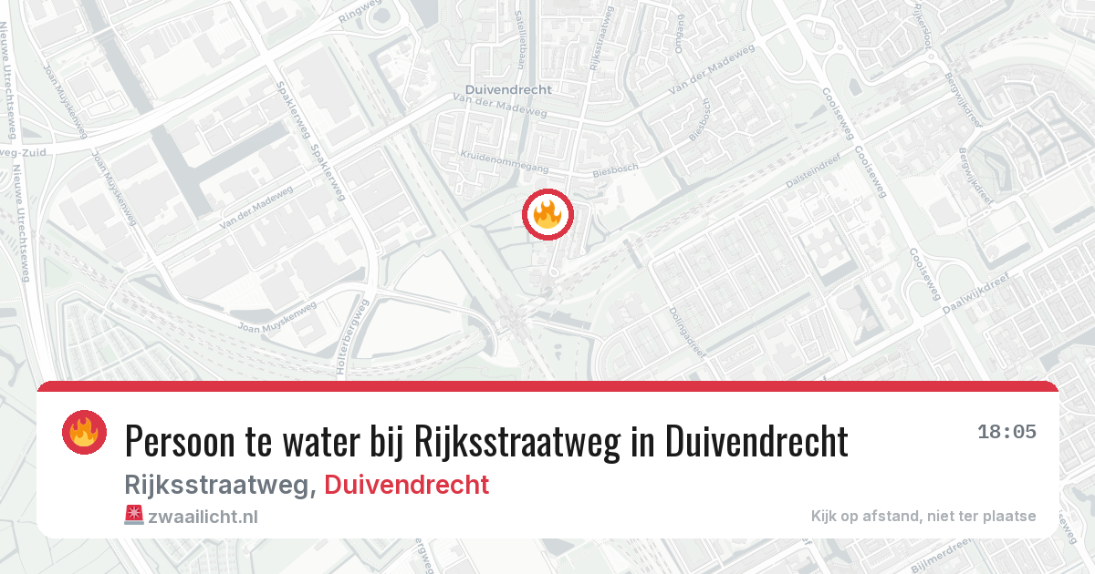 Persoon te water bij Rijksstraatweg in Duivendrecht — 22 mei 2026