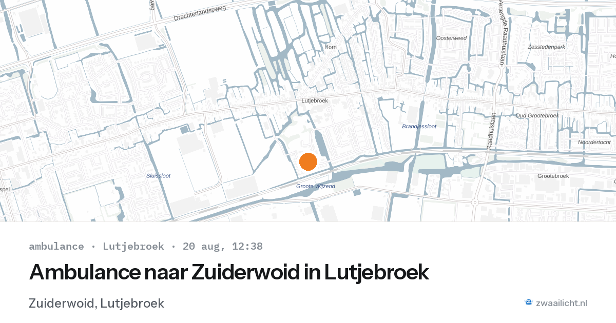 Ambulance naar Zuiderwoid in Lutjebroek — 20 aug 2026