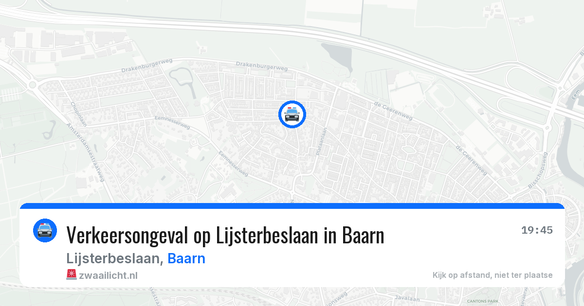 Verkeersongeval op Lijsterbeslaan in Baarn — 28 jul 2026