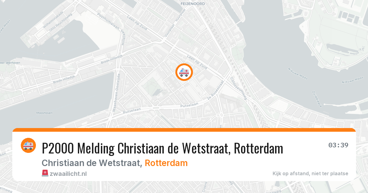 P2000 Melding Christiaan de Wetstraat, Rotterdam — 9 feb 2026