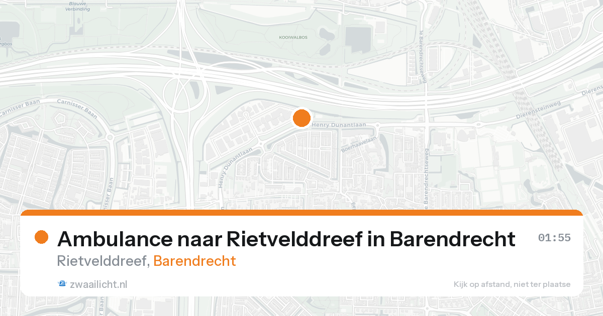 Ambulance naar Rietvelddreef in Barendrecht — 16 aug 2026