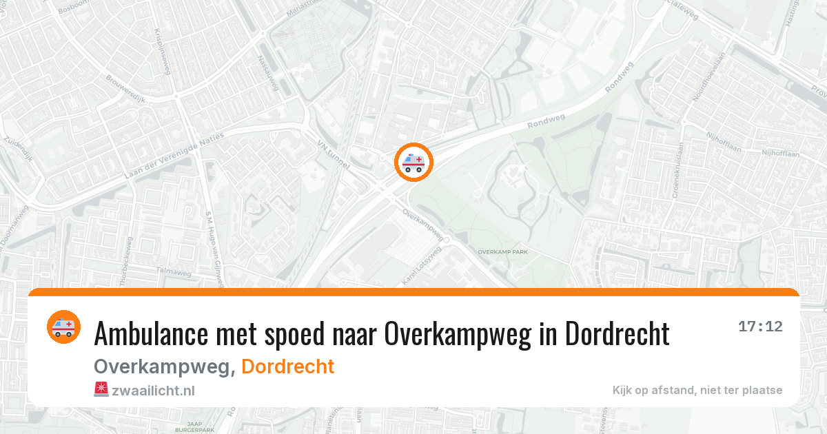 Ambulance met spoed naar Overkampweg in Dordrecht — 27 mrt 2026