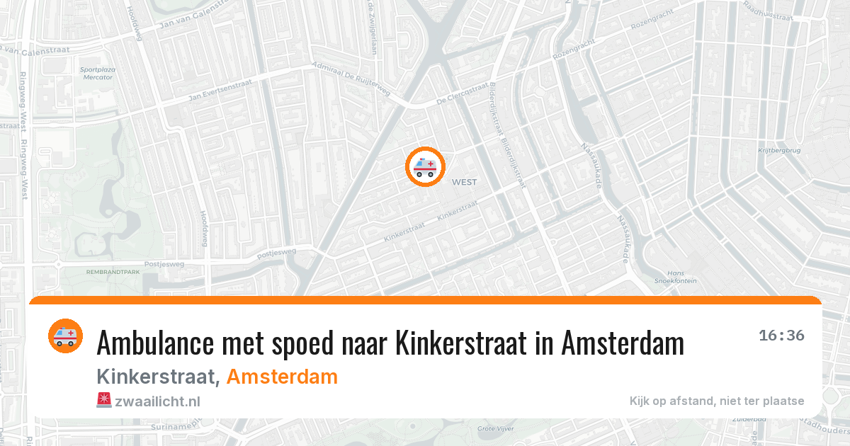 Ambulance met spoed naar Kinkerstraat in Amsterdam — 13 jul 2026