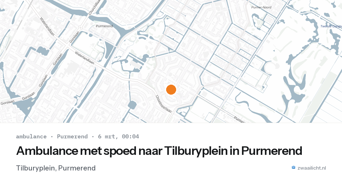 Ambulance met spoed naar Tilburyplein in Purmerend — 5 mrt 2026