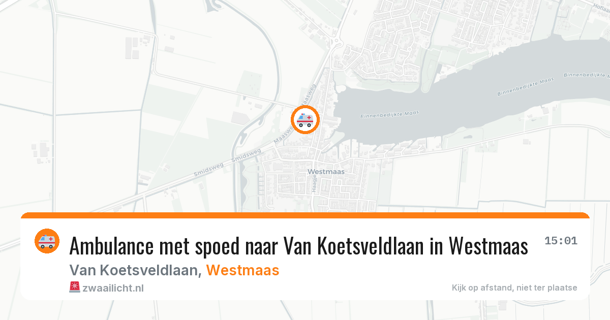 Ambulance met spoed naar Van Koetsveldlaan in Westmaas — 27 mrt 2026