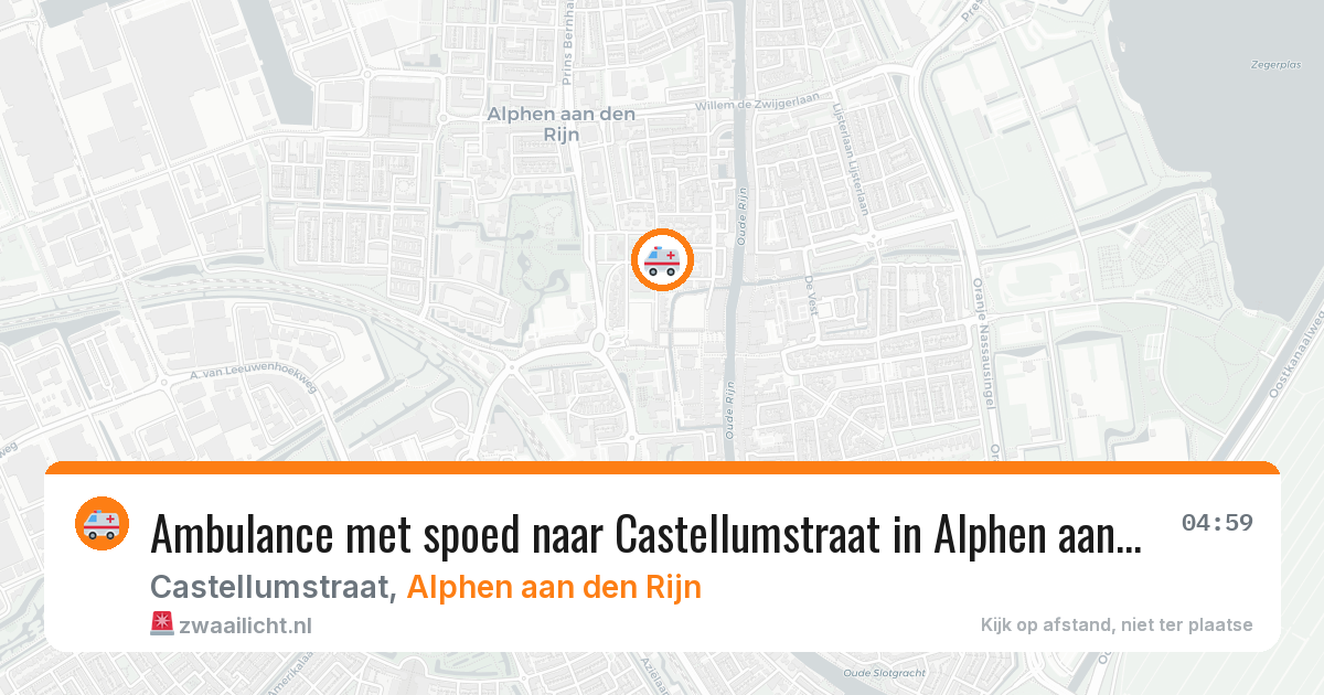 Ambulance met spoed naar Castellumstraat in Alphen aan den Rijn — 9 feb 2026