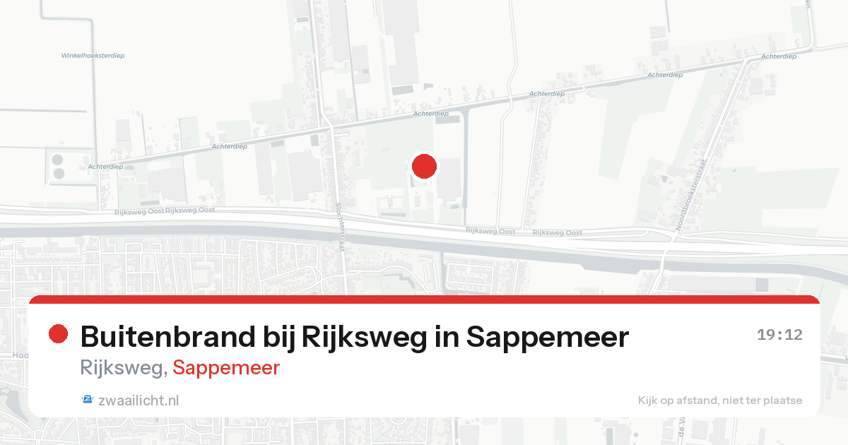 Buitenbrand bij Rijksweg in Sappemeer — 16 aug 2026