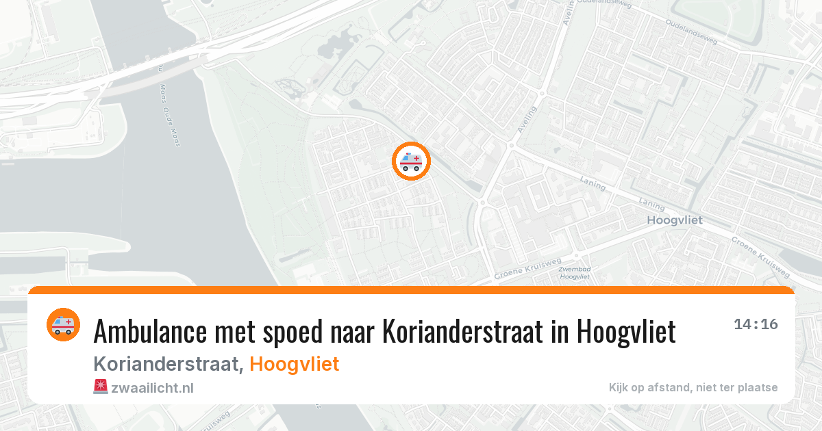 Ambulance met spoed naar Korianderstraat in Hoogvliet — 26 mrt 2026