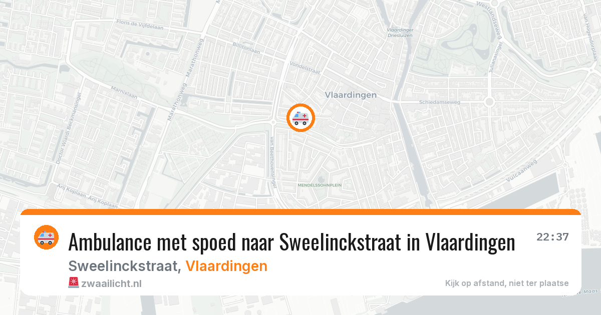 Ambulance met spoed naar Sweelinckstraat in Vlaardingen — 19 mei 2026