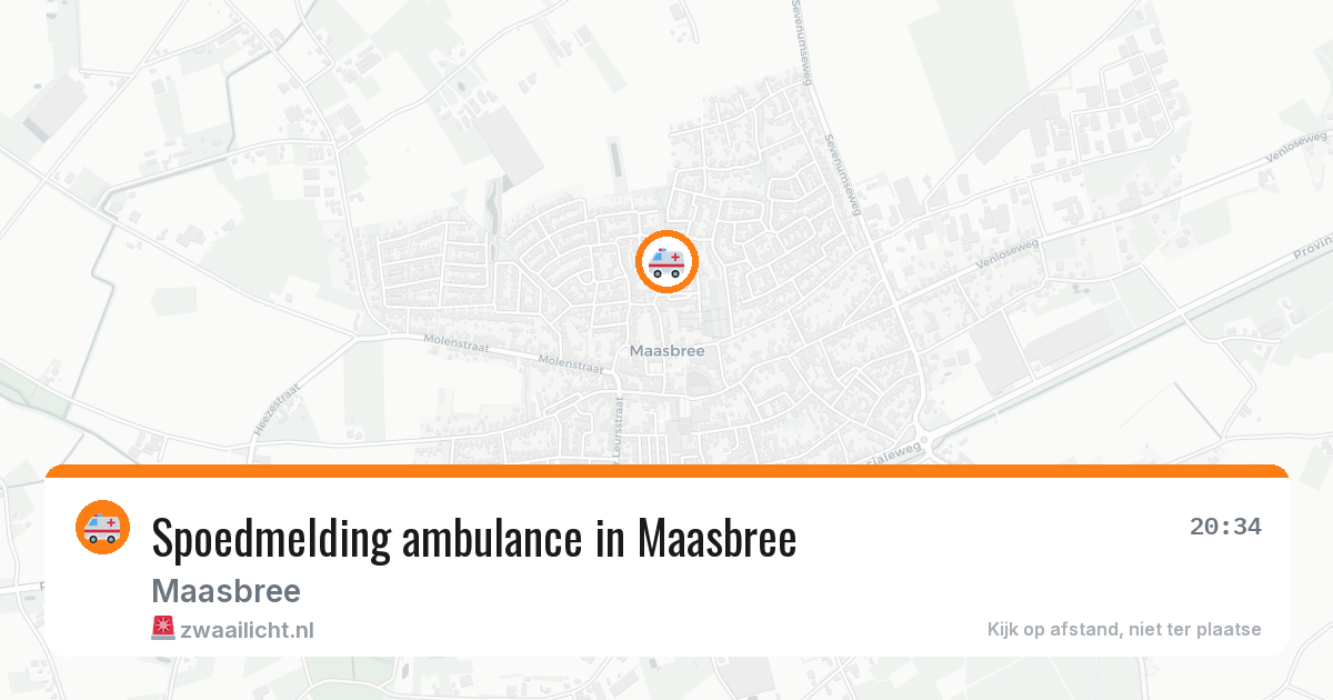 Spoedmelding ambulance in Maasbree — 15 jun 2026