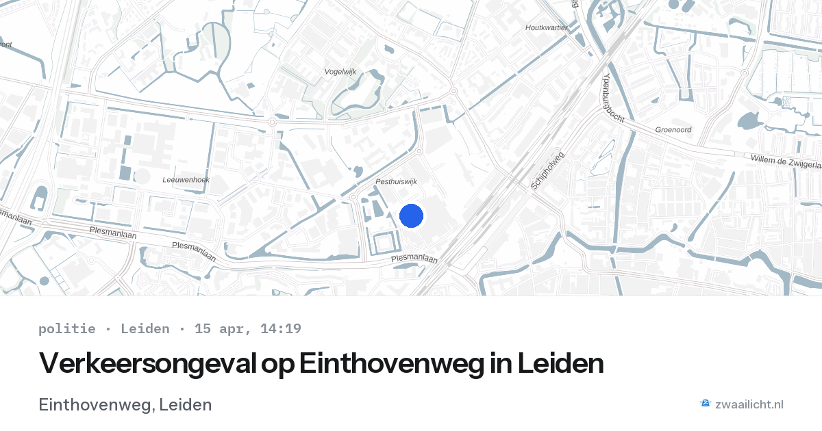Verkeersongeval op Einthovenweg in Leiden — 15 apr 2026