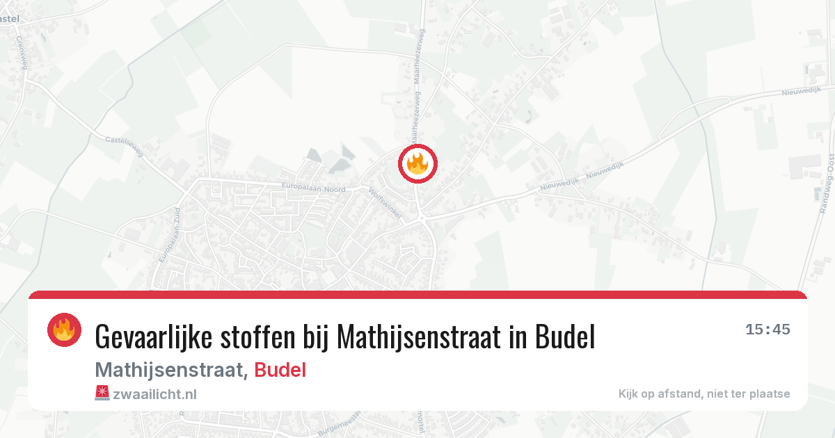 Gevaarlijke stoffen bij Mathijsenstraat in Budel — 13 apr 2026
