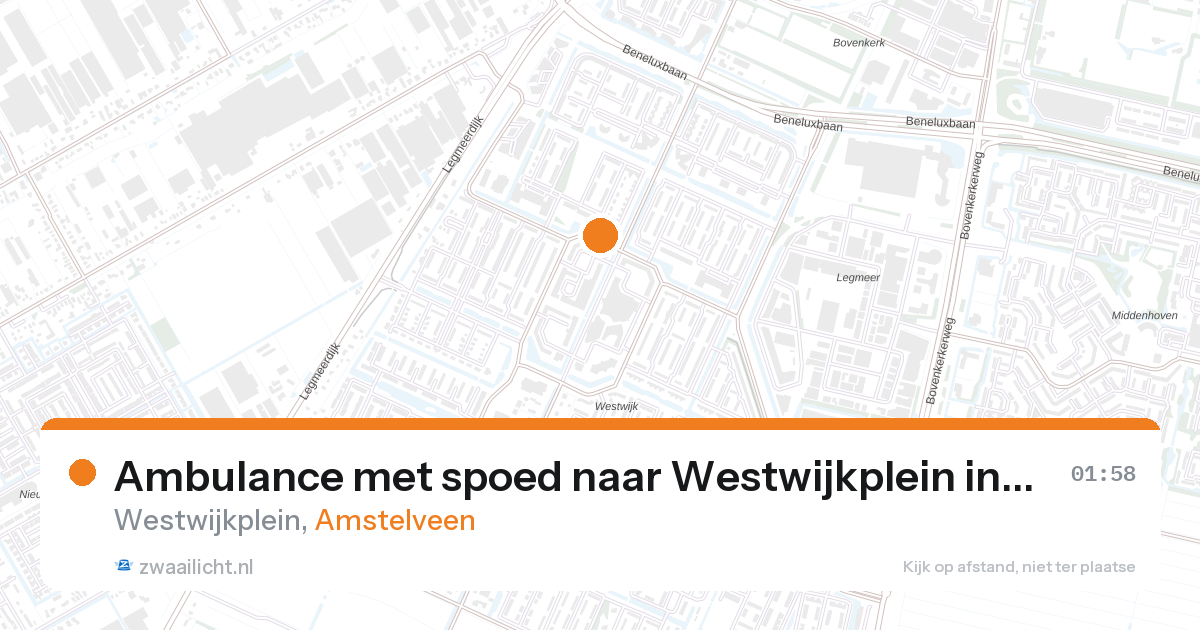 Ambulance met spoed naar Westwijkplein in Amstelveen — 26 aug 2026