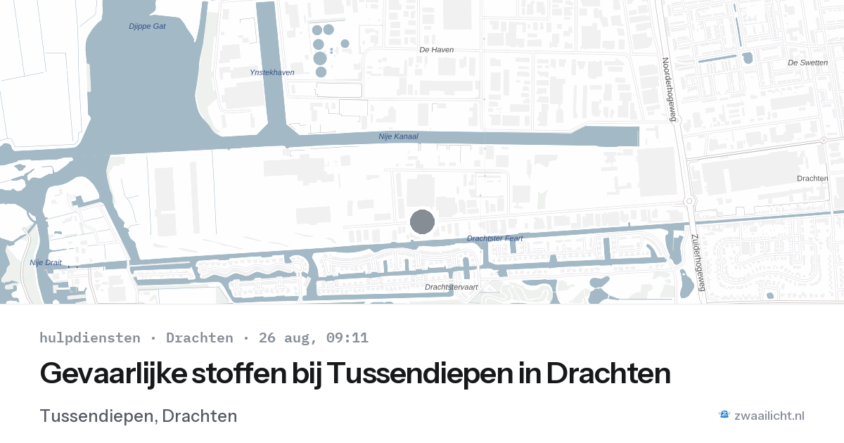 Gevaarlijke stoffen bij Tussendiepen in Drachten — 26 aug 2026