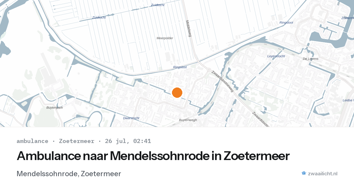 Ambulance naar Mendelssohnrode in Zoetermeer — 26 jul 2026