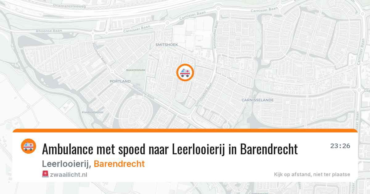 Ambulance met spoed naar Leerlooierij in Barendrecht — 1 aug 2026