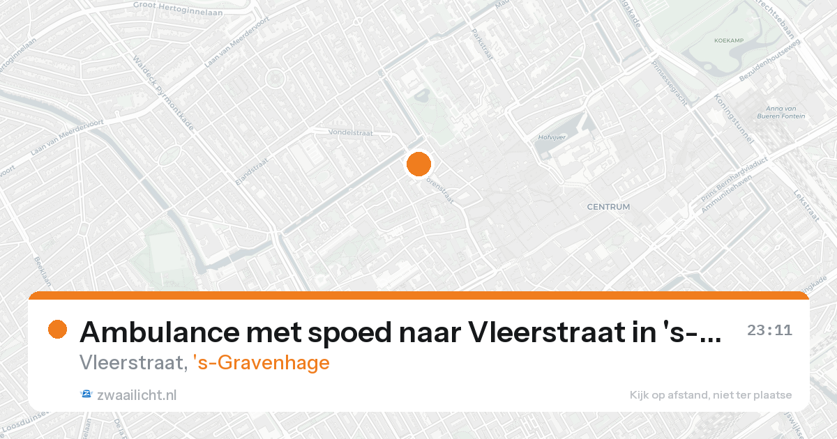 Ambulance met spoed naar Vleerstraat in 's-Gravenhage — 25 aug 2026