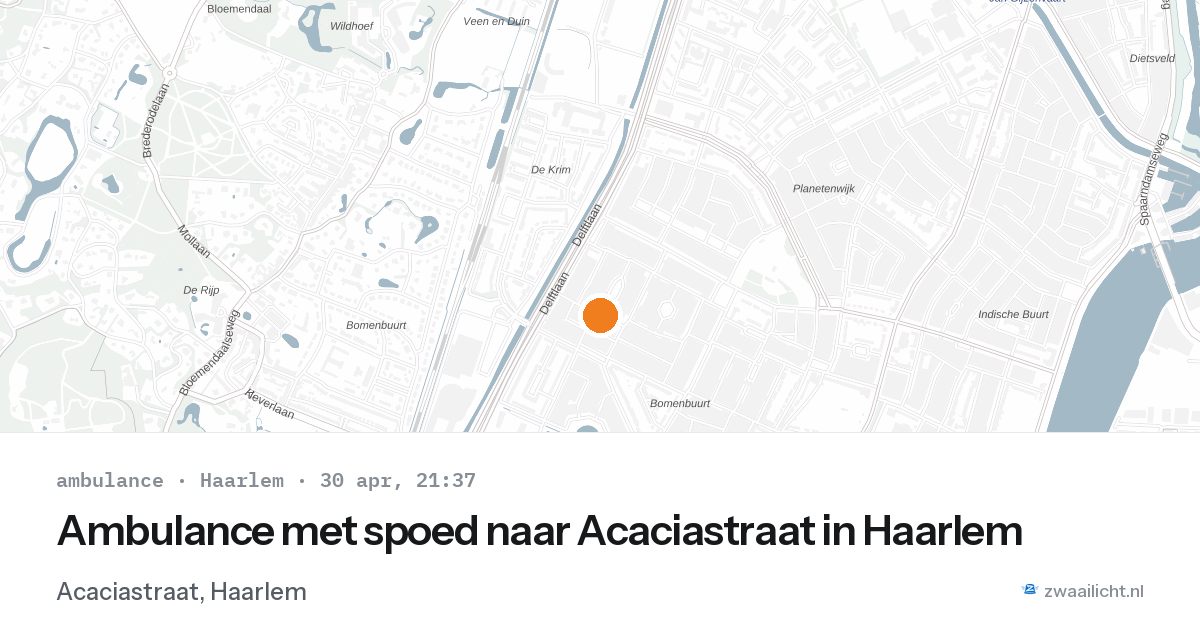 Ambulance met spoed naar Acaciastraat in Haarlem — 30 apr 2026
