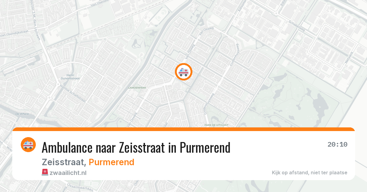 Ambulance naar Zeisstraat in Purmerend — 23 jul 2026