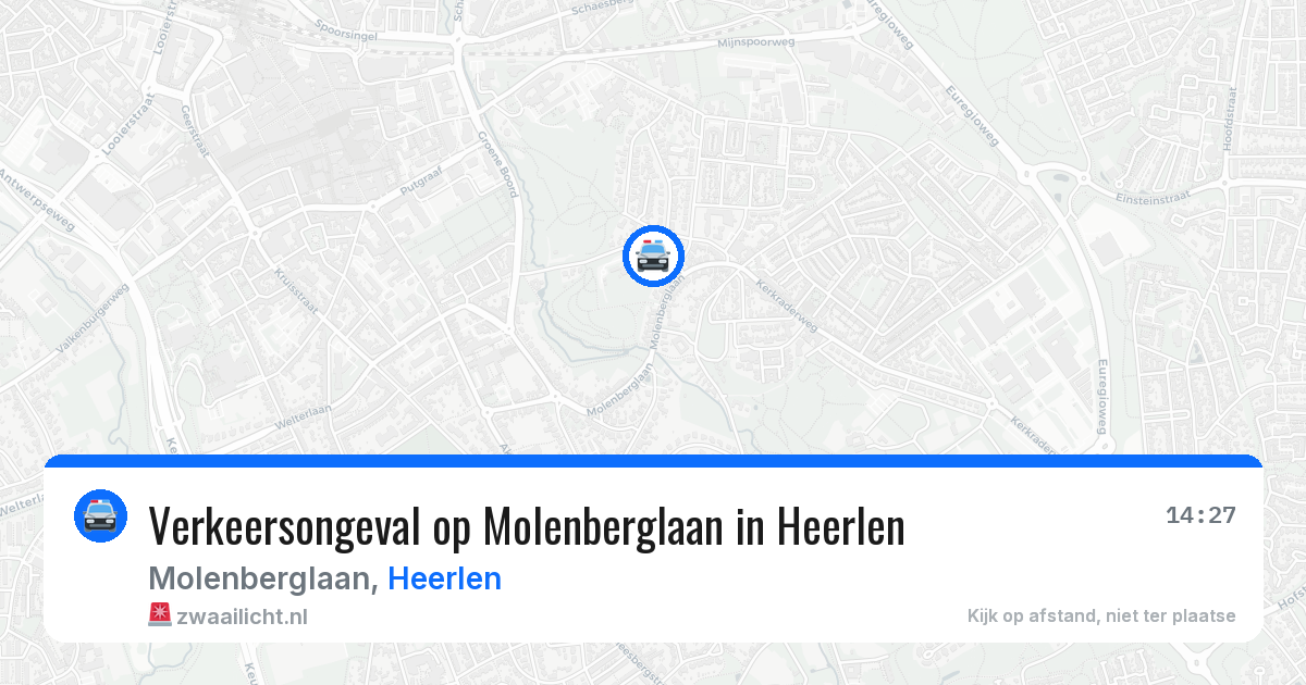 Verkeersongeval op Molenberglaan in Heerlen — 10 feb 2026