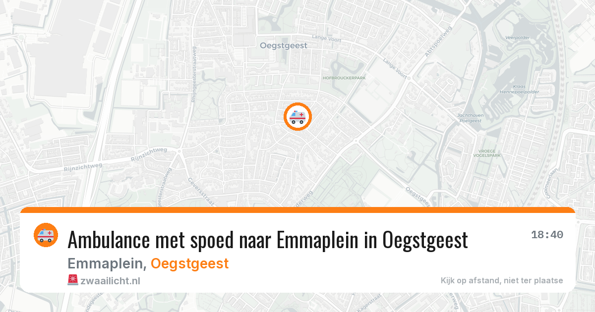 Ambulance met spoed naar Emmaplein in Oegstgeest — 23 mei 2026