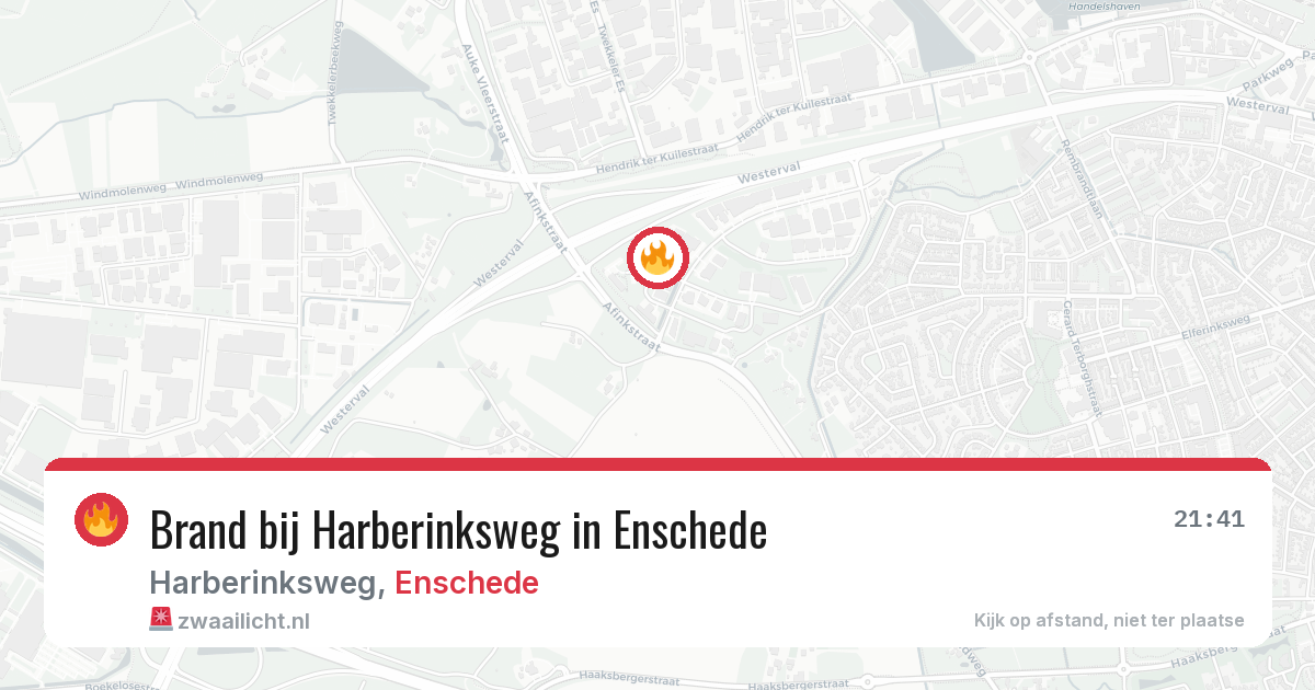 Brand bij Harberinksweg in Enschede — 22 jul 2026