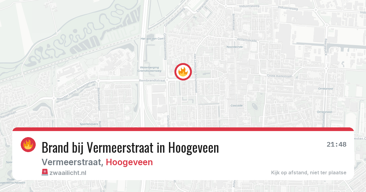 Brand bij Vermeerstraat in Hoogeveen — 6 jun 2026