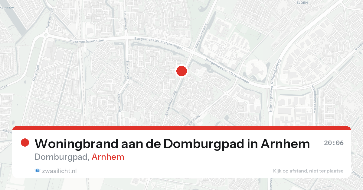 Woningbrand aan de Domburgpad in Arnhem — 16 aug 2026