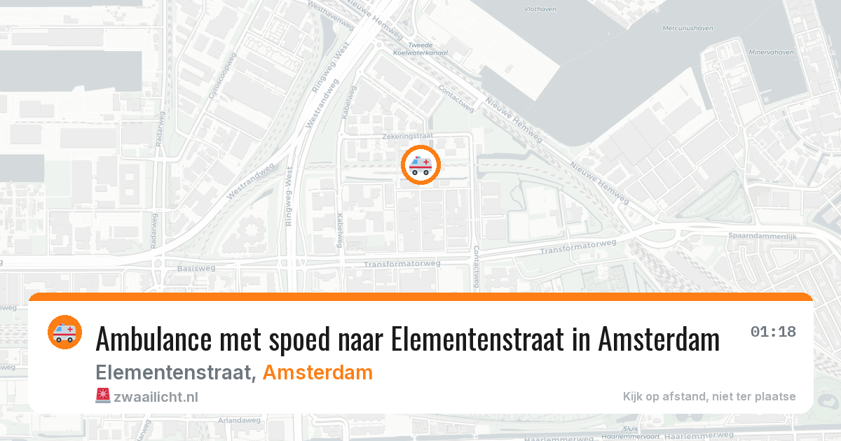 Ambulance met spoed naar Elementenstraat in Amsterdam — 2 aug 2026