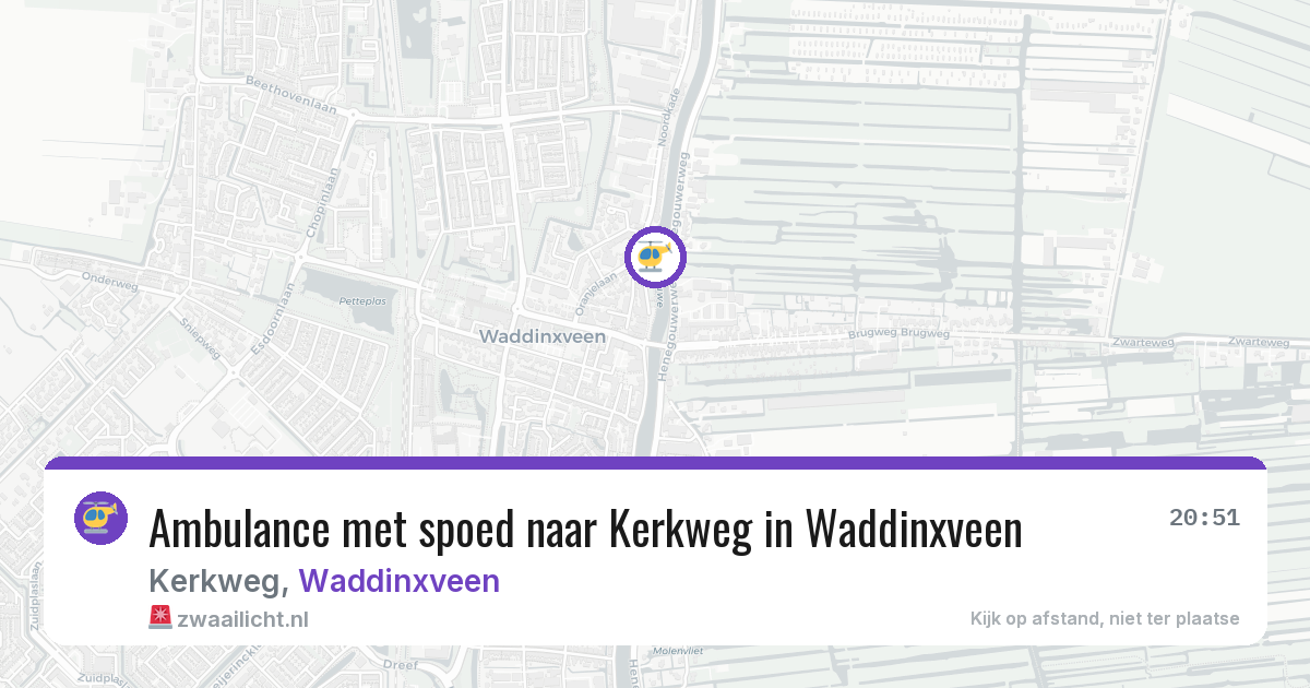 Ambulance met spoed naar Kerkweg in Waddinxveen — 1 jun 2026