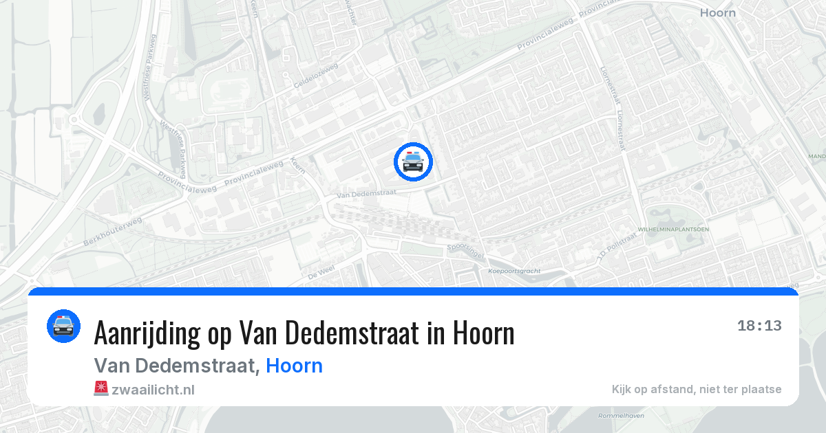 Aanrijding op Van Dedemstraat in Hoorn — 1 jul 2026