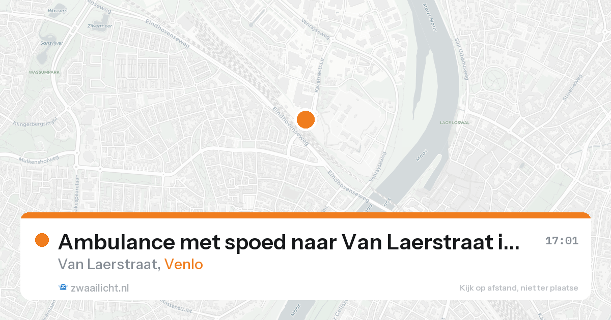 Ambulance met spoed naar Van Laerstraat in Venlo — 25 aug 2026