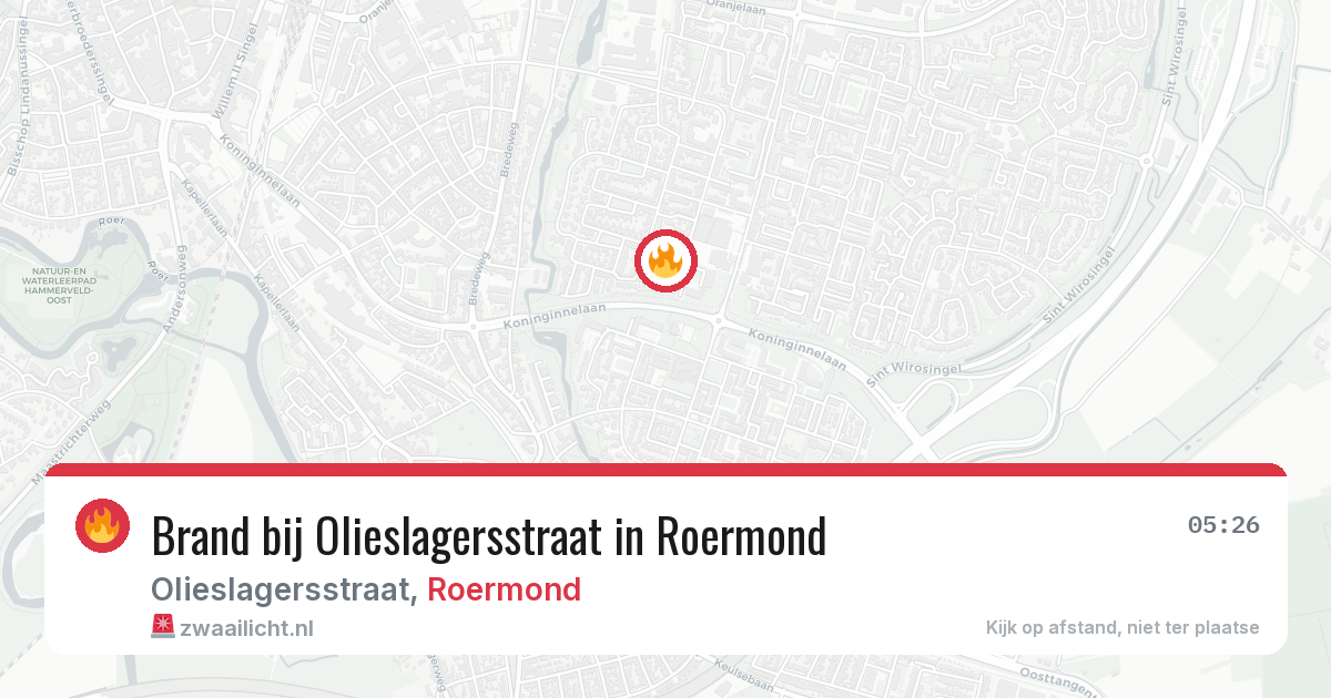 Brand bij Olieslagersstraat in Roermond — 19 apr 2026