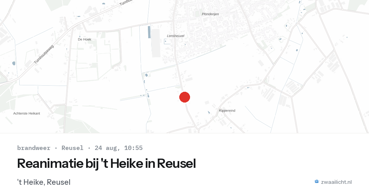 Reanimatie bij 't Heike in Reusel — 24 aug 2026