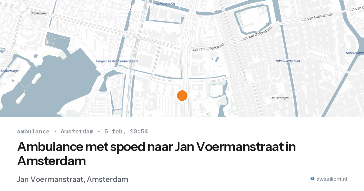 Ambulance met spoed naar Jan Voermanstraat in Amsterdam — 5 feb 2026
