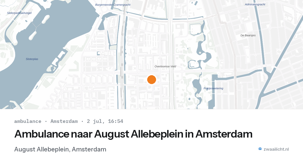 Ambulance naar August Allebeplein in Amsterdam — 2 jul 2026