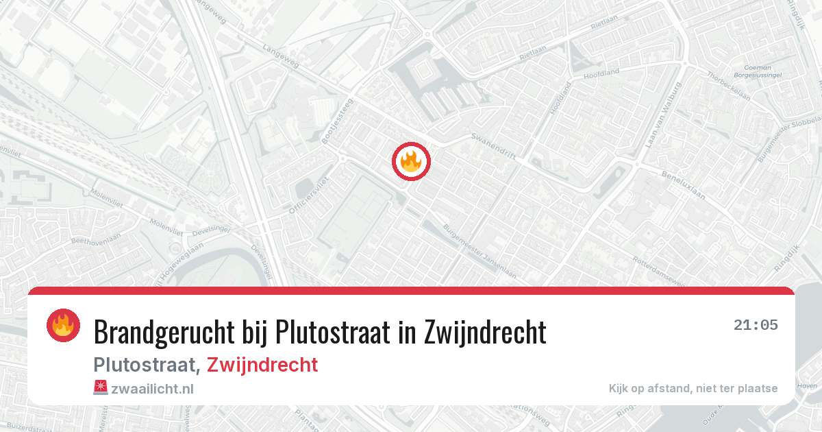 Brandgerucht bij Plutostraat in Zwijndrecht — 4 aug 2026