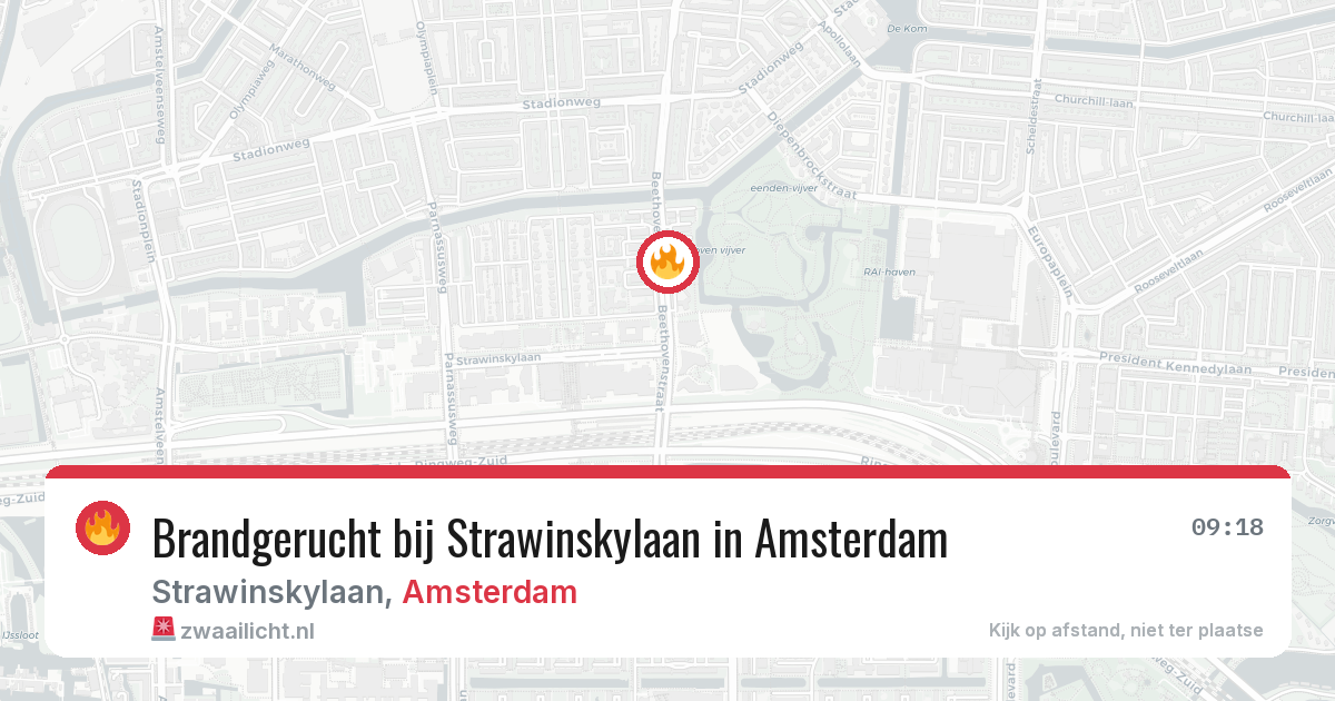 Brandgerucht bij Strawinskylaan in Amsterdam — 23 jun 2026