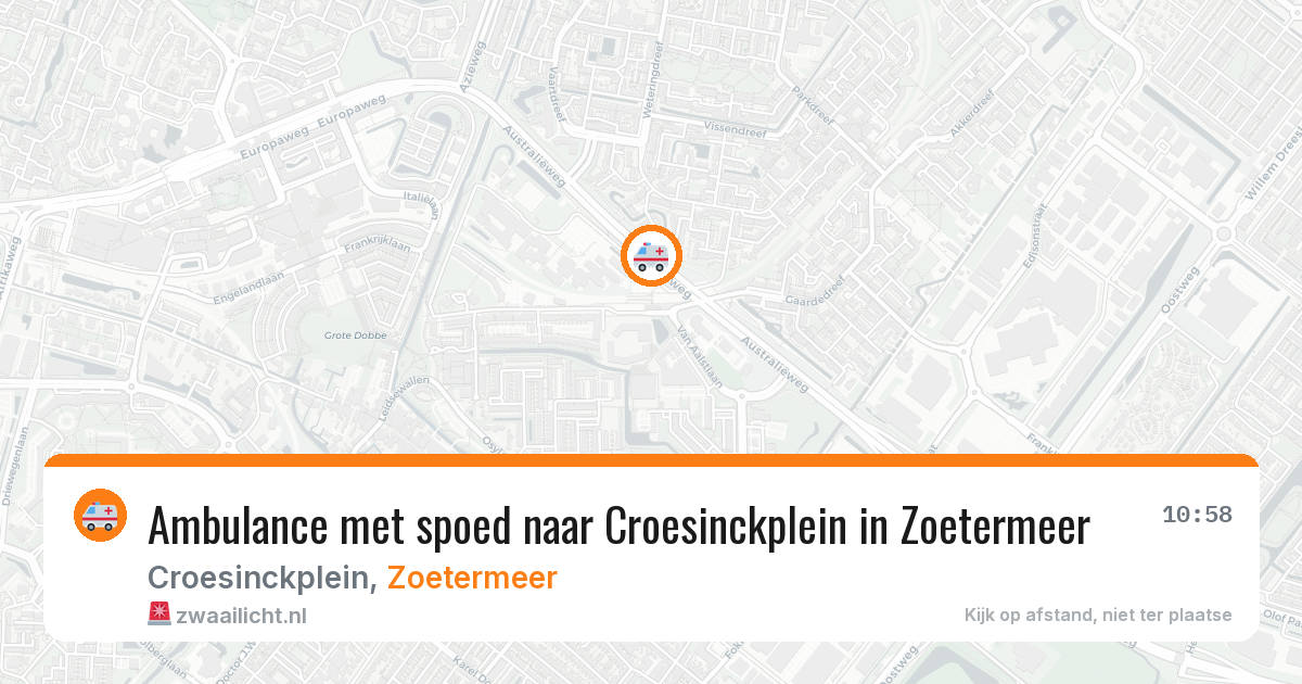 Ambulance met spoed naar Croesinckplein in Zoetermeer — 8 mei 2026