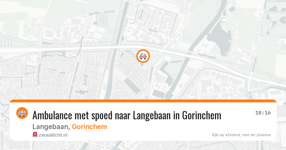 Ambulance met spoed naar Langebaan in Gorinchem — 11 aug 2026