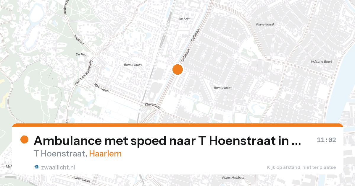 Ambulance met spoed naar T Hoenstraat in Haarlem — 27 aug 2026